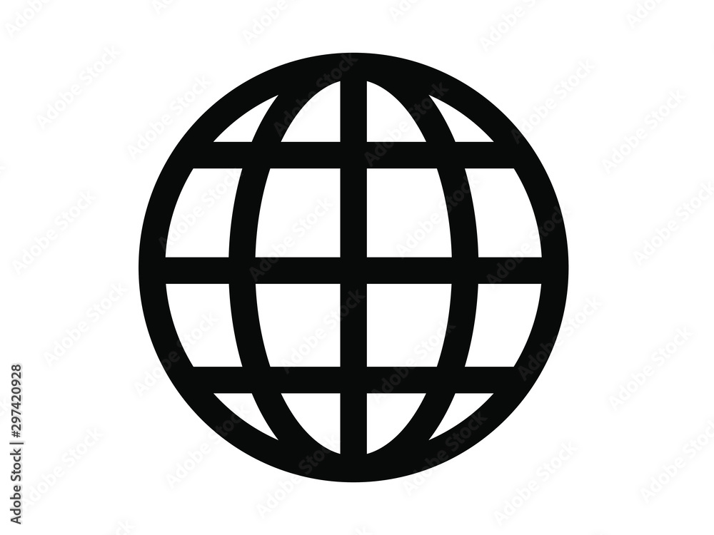 Web icon isolated on white background. The globe icon. Flat Vector illustration Web icon isolated on white background. The globe icon. Flat Vector illustration