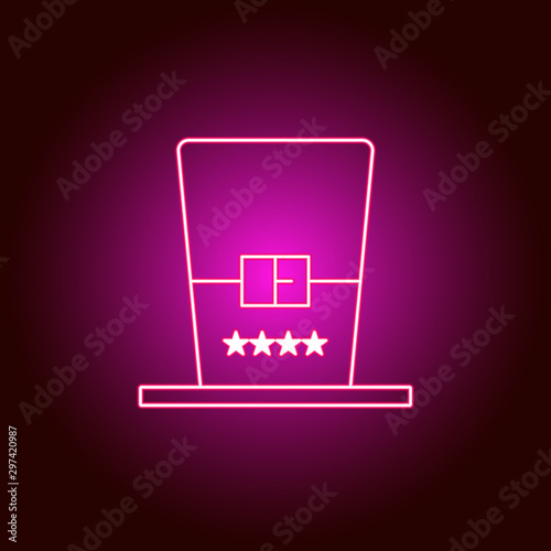 American  hat  icon. Modern American USA vector icon - neon vector. Can be used for web  mobile