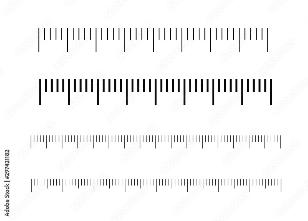 Measuring scale, markup for rulers. Vector illustration. Measuring scale, markup for rulers. Vector illustration.