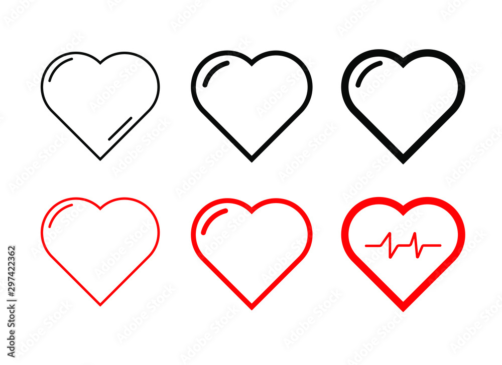 Heart icon collection, love symbols - Vector Heart icon collection, love symbols - Vector