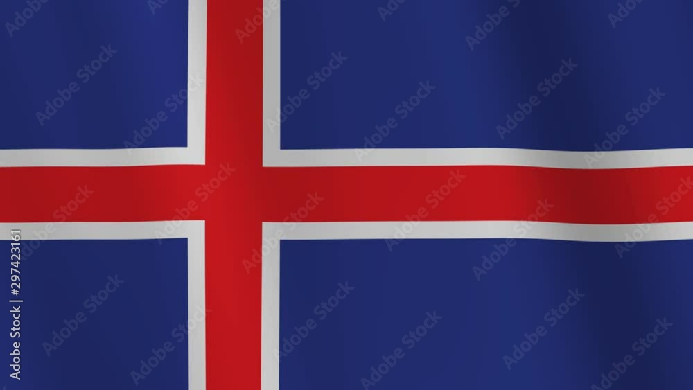 animation of Iceland flag. Simple Iceland waving flag animation of Iceland flag. Simple Iceland waving flag