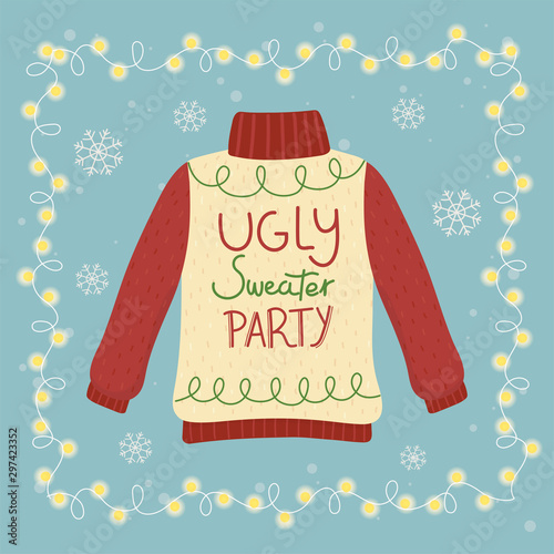 christmas ugly sweater party glowing lights decoration