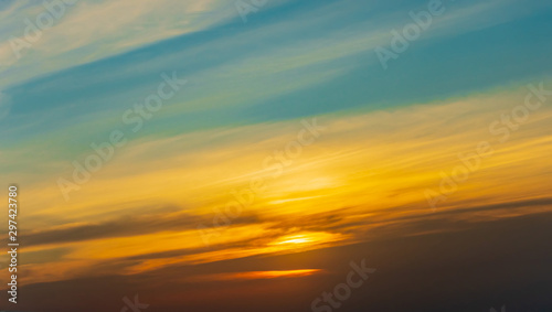 Beautiful sunset sky tropical clouds