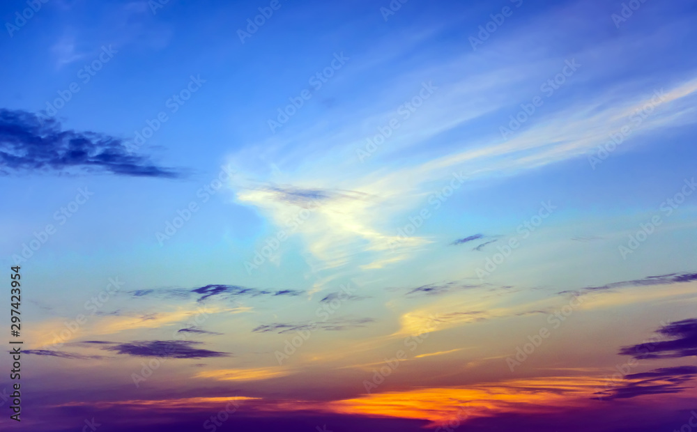 colorful sunset sky background at the view point