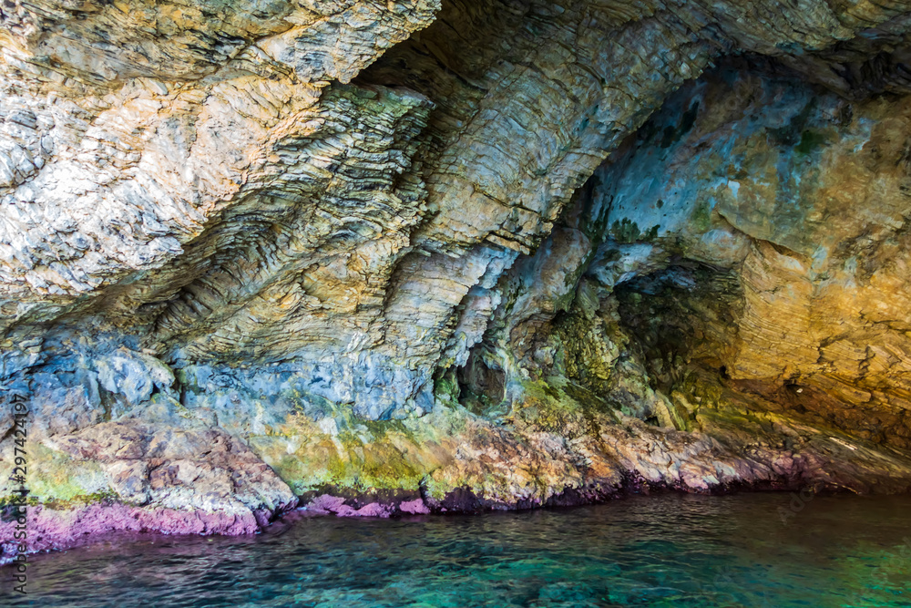 Blue caves Greece island of Zakynthos.