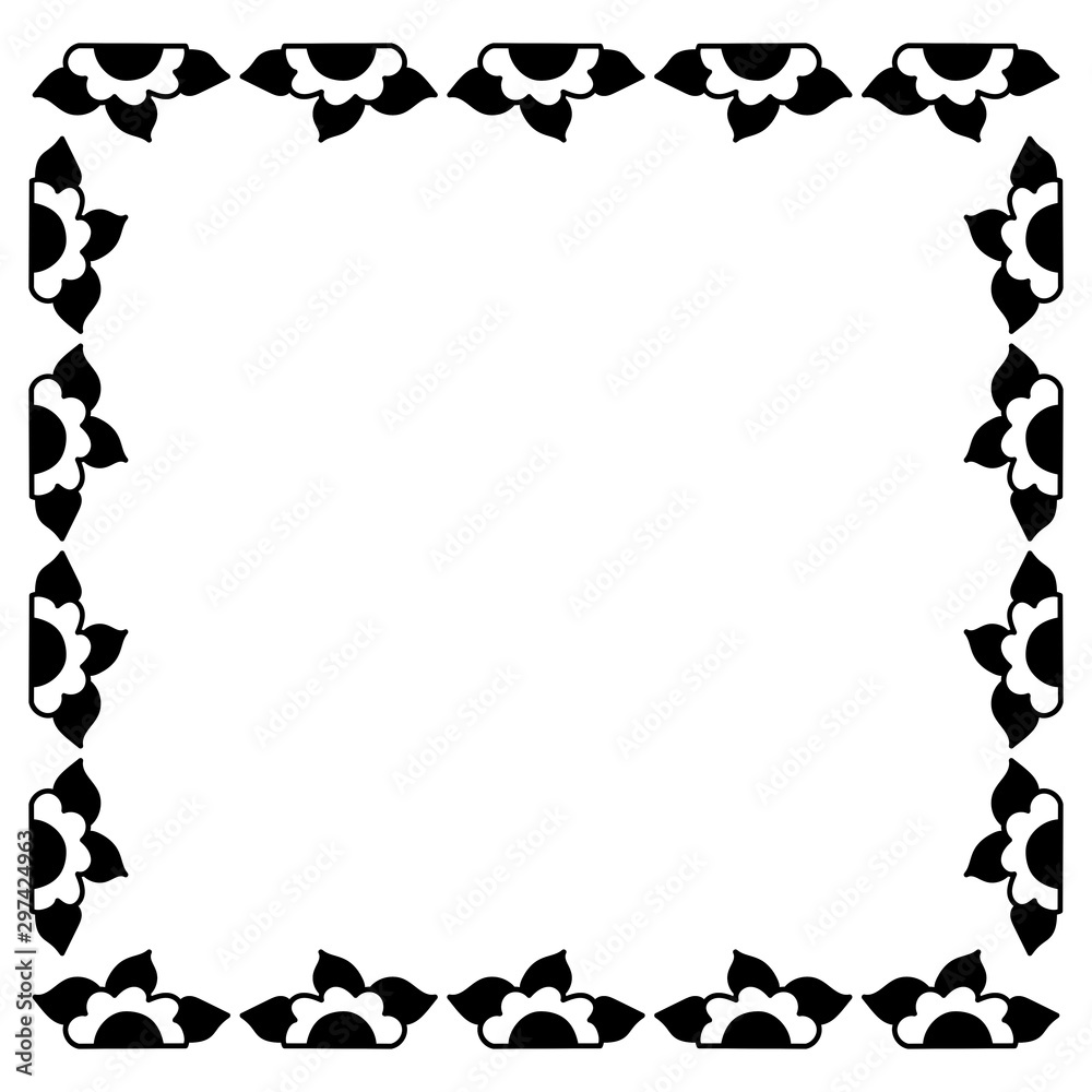 Fototapeta premium Minimalist composition, flowers and leaves, monochrome. Graphics. Space for text.