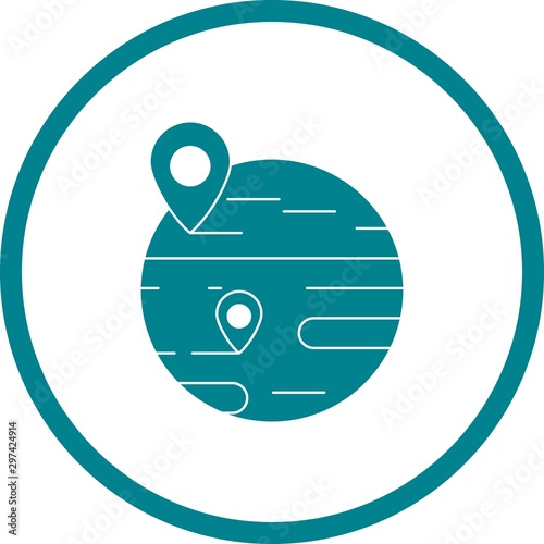 Beautiful Mark places Vector Glyph icon