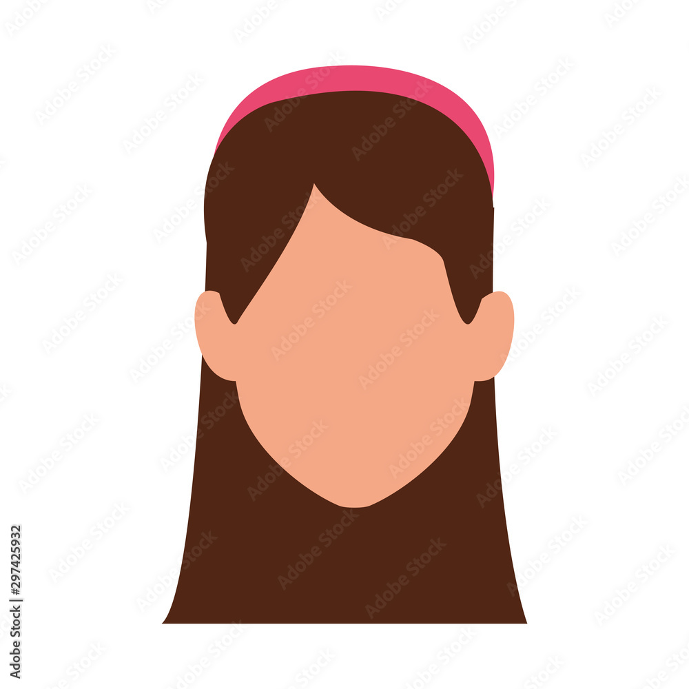 avatar woman with long hair icon, flat design avatar woman with long hair icon, flat design