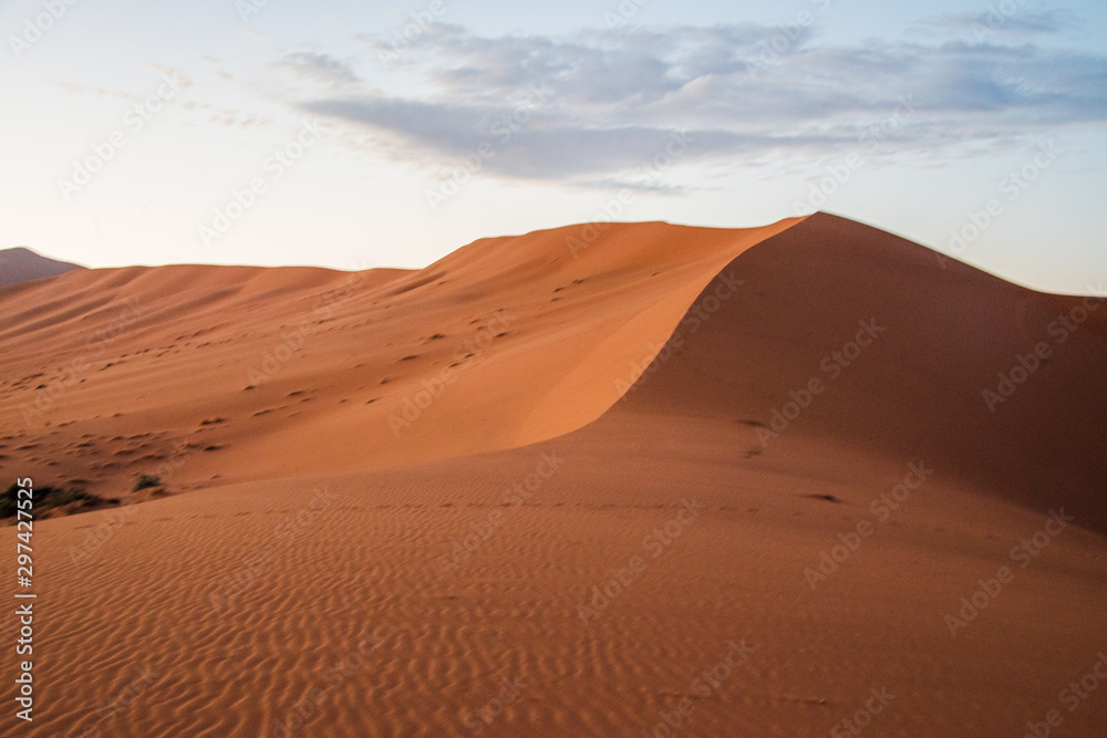 Sand Dune with edge in Hidden Vlei Sossuvlei Namibia