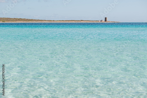 STINTINO, SARDINIA / OCTIBER 2019: View of the wonderful beach by the Asinara island © sabino.parente