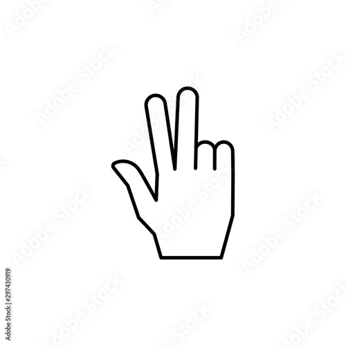 Victory finger icon. Simple line, outline vector of hand icons for ui and ux, website or mobile application