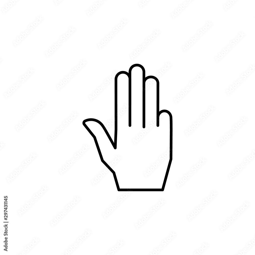Four finger hand icon. Simple line, outline vector of hand icons for ui and ux, website or mobile application Four finger hand icon. Simple line, outline vector of hand icons for ui and ux, website or mobile application