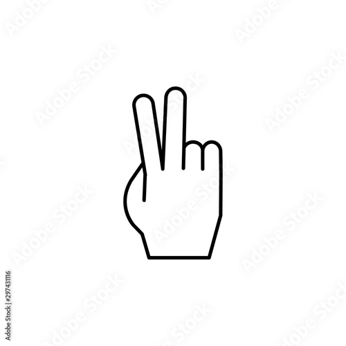 Victory gesture peace icon. Simple line, outline vector of hand icons for ui and ux, website or mobile application