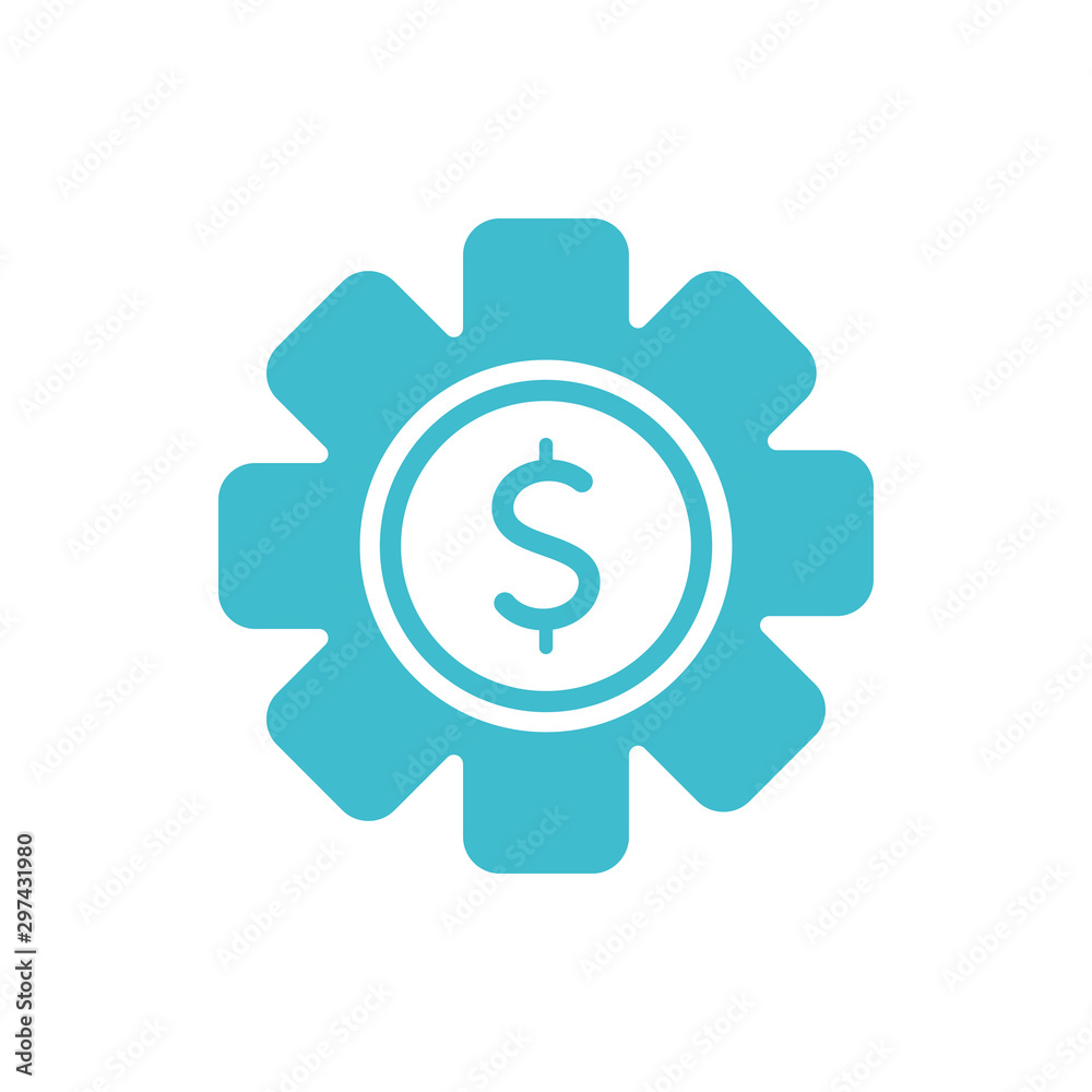 money gear business finance color silhouette money gear business finance color silhouette