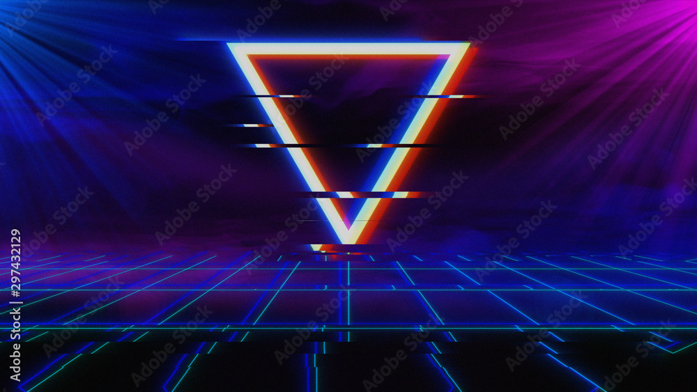 Triangle Synthwave/ Vaporwave/ Retrowave Glitch futuristic 80's VJ DJ ...