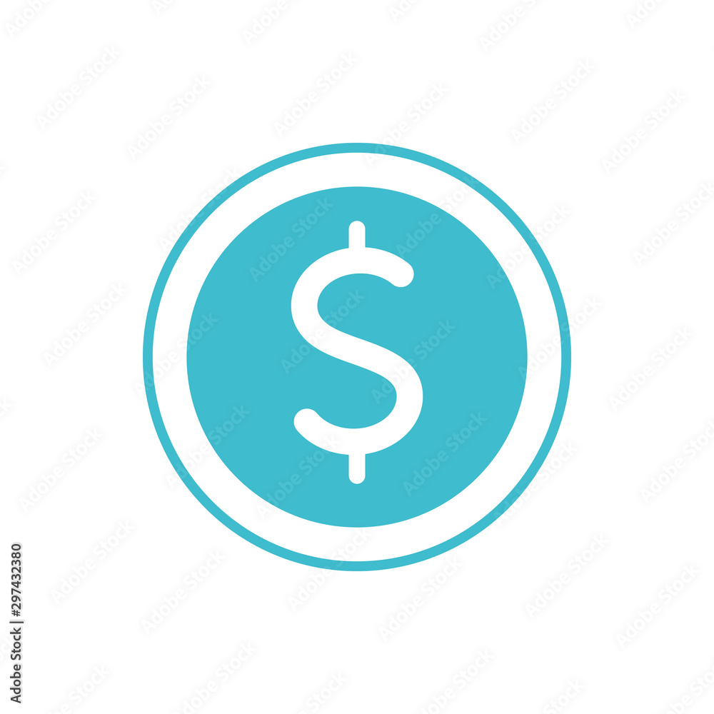 money coin dollar business finance color silhouette money coin dollar business finance color silhouette