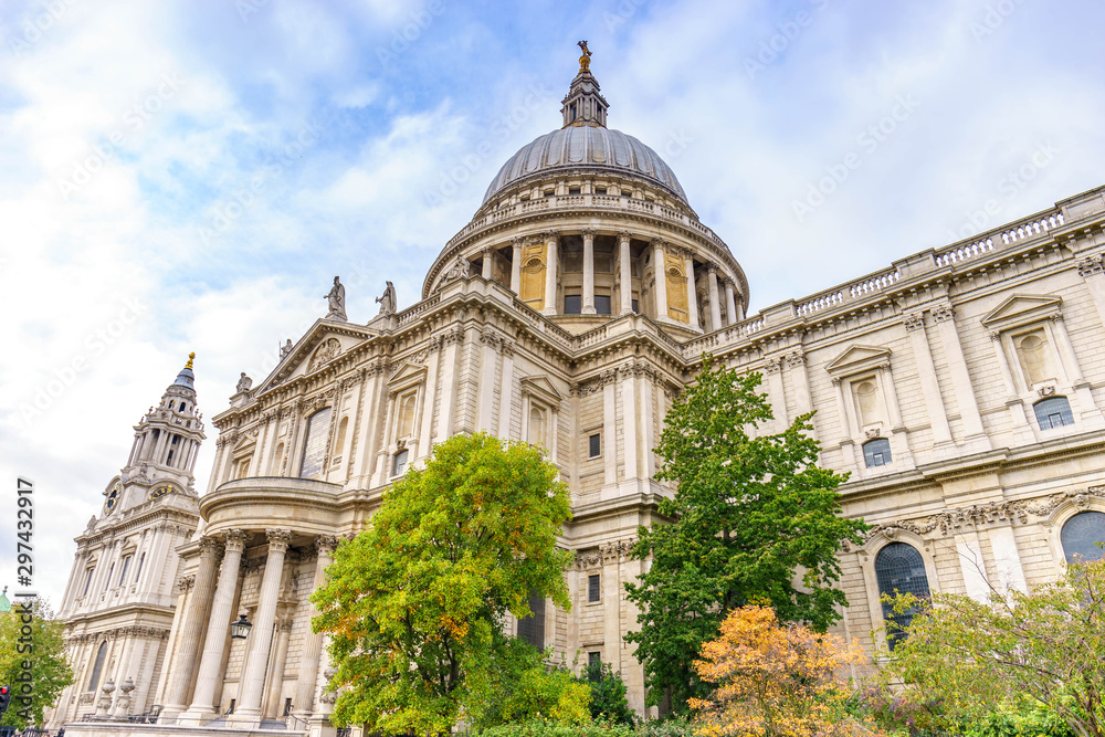 St Pauls Cathedral in London at cloudy day St Pauls Cathedral in London at cloudy day