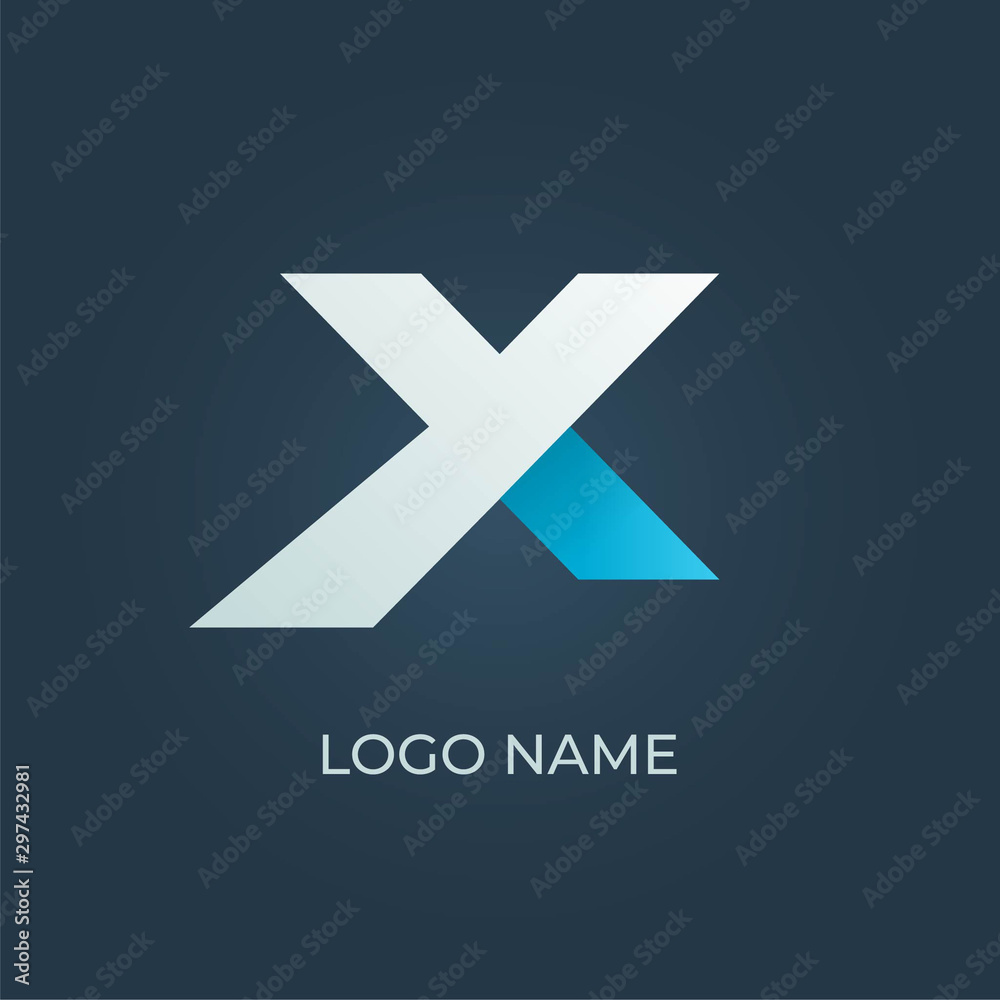 Obraz premium Letter X origami logo isolated. Alphabet vector image