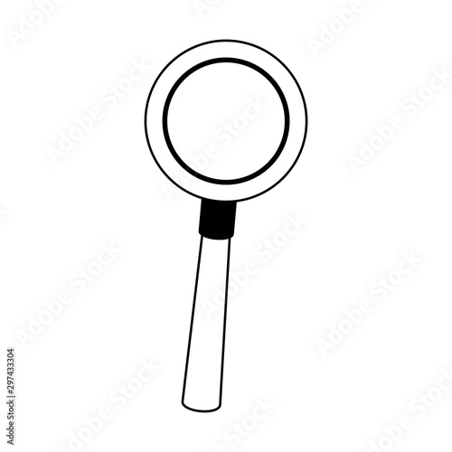 magnifying glass icon, flat design