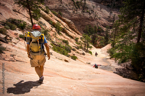 Canyoneers Hike into Canyon of Pink Rock - 2