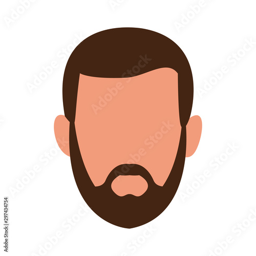 default man with beard, flat design