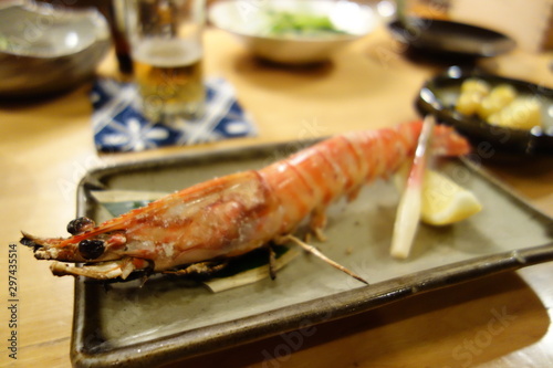 japanische Küche gegrillter Schrimp ebi scampi garnele