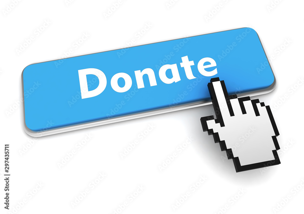 donate push button concept 3d illustration donate push button concept 3d illustration