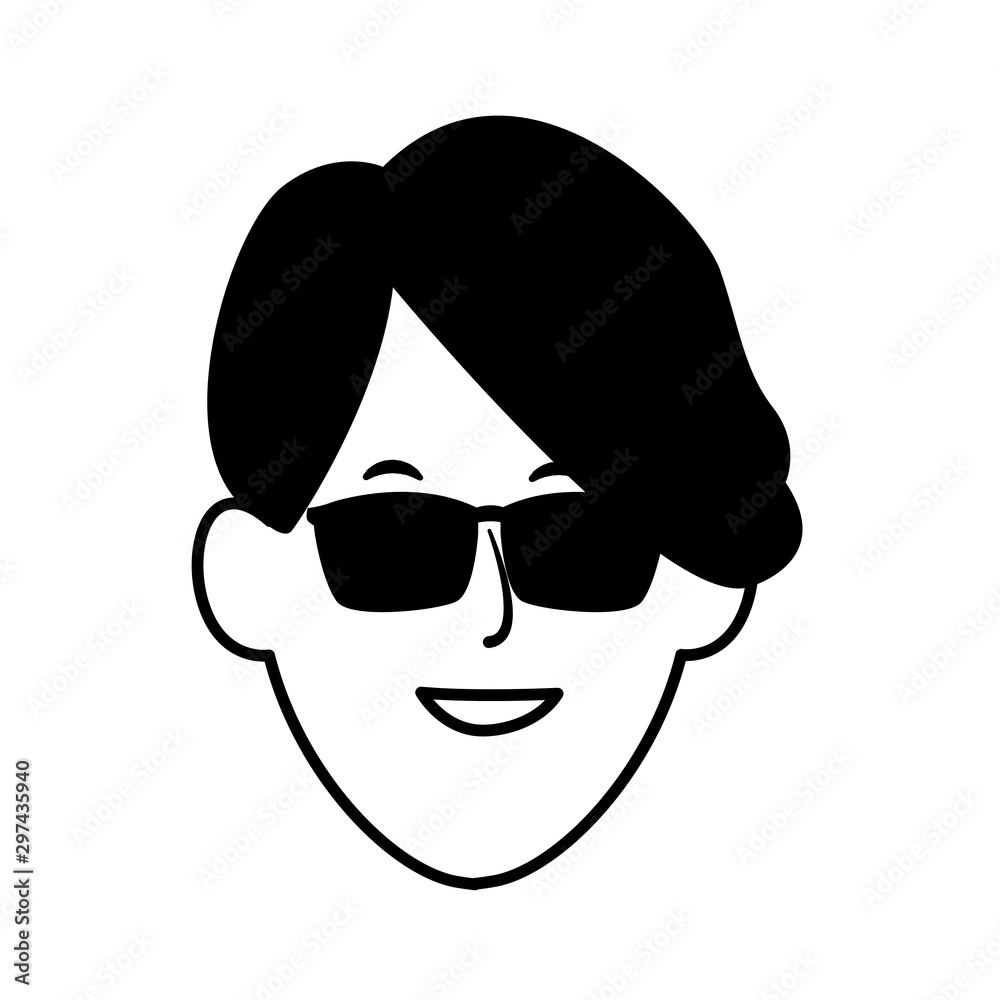 cool man with sunglasses icon cool man with sunglasses icon