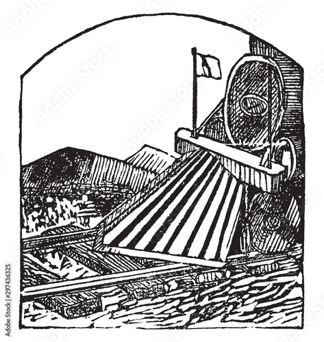 Cow catcher, vintage illustration.