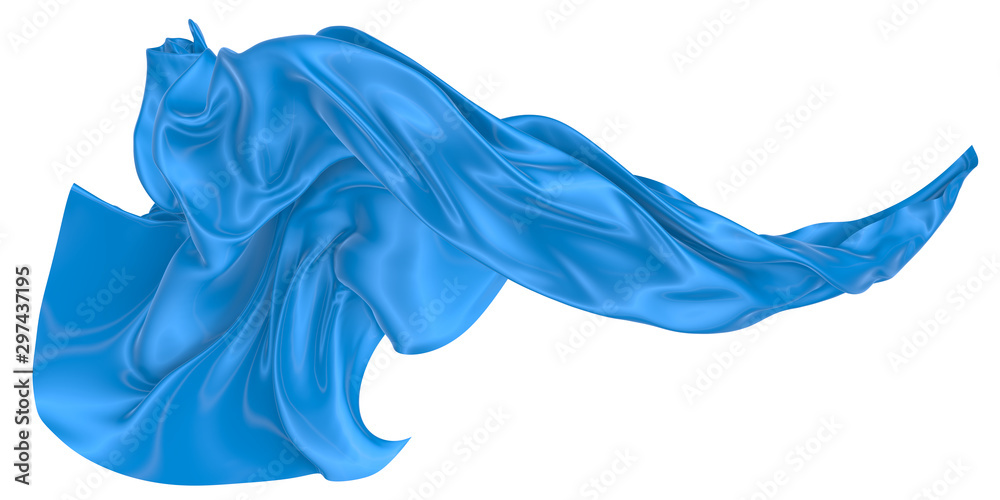 Obraz premium Abstract background of blue wavy silk or satin. 3d rendering image.