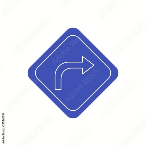 Beautiful Right turn ahead Vector Glyph icon