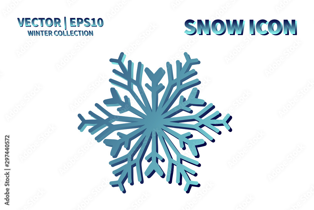 Snowflake vector icon. Christmas and winter snow flake element. Isolated flat new year holiday decoration illustration. Cold weather object design silhouette symbol Snowflake vector icon. Christmas and winter snow flake element. Isolated flat new year holiday decoration illustration. Cold weather object design silhouette symbol