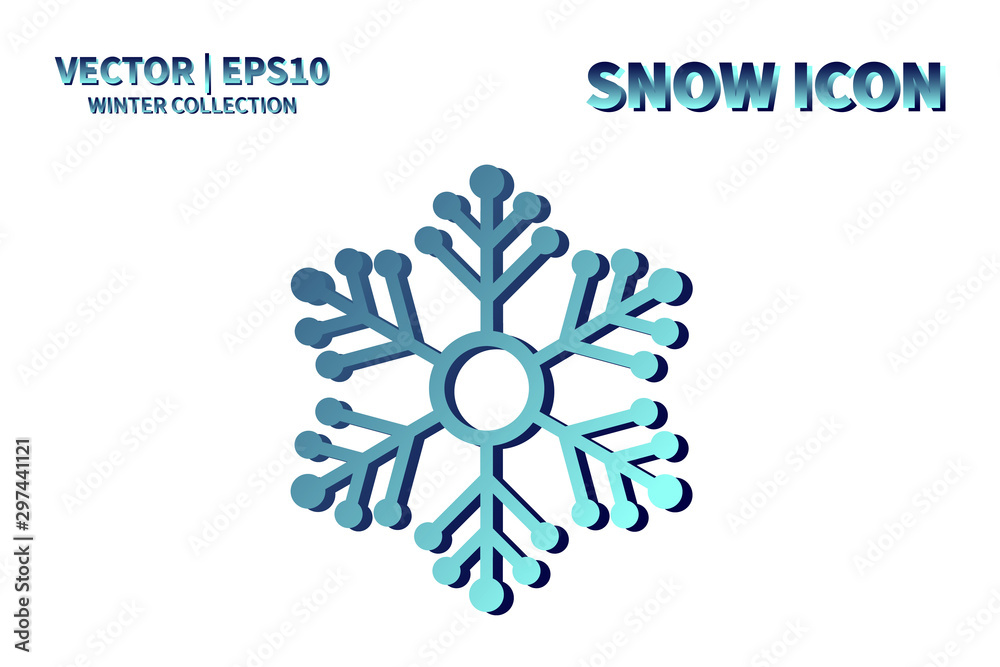 Snowflake vector icon. Christmas and winter snow flake element. Isolated flat new year holiday decoration illustration. Cold weather object design silhouette symbol Snowflake vector icon. Christmas and winter snow flake element. Isolated flat new year holiday decoration illustration. Cold weather object design silhouette symbol