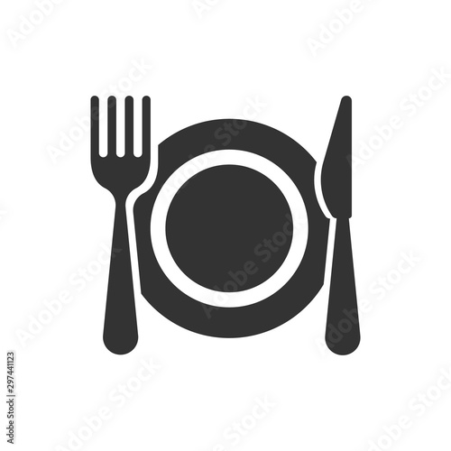 Cutlery.Plate fork and knife silhouette