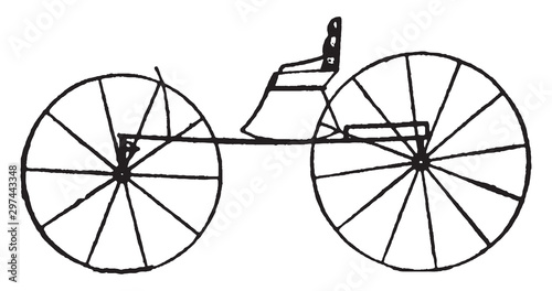 Buckboard wagon, vintage illustration.