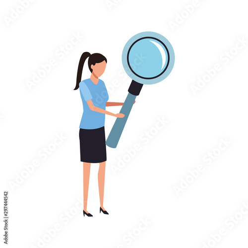 avatar woman with big magnifying glass