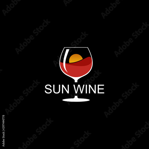 Sun wine unique logo design inspiration for food and drink company