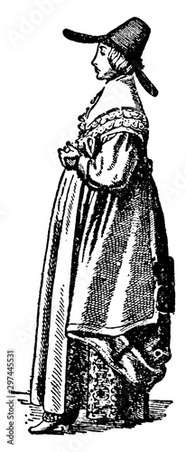 English Countrywoman, vintage illustration