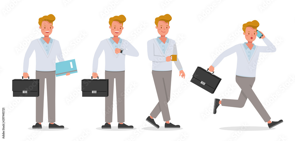 Businessman working character vector design no69 Businessman working character vector design no69
