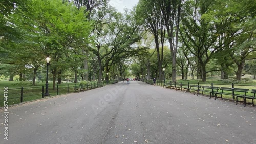 A personal perspective walking on The Mall in Manhattan's Central Park on an overcast Autumn day.  	
