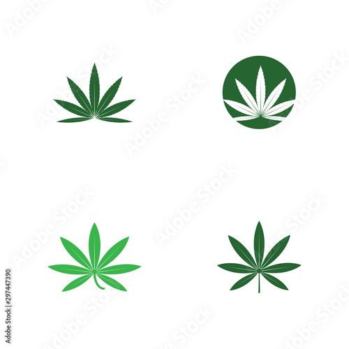 Set Cannabis Logo Template vector symbol