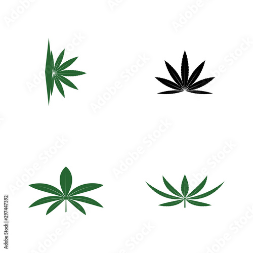 Set Cannabis Logo Template vector symbol