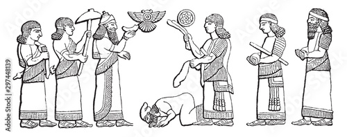 Row 1 of Hieroglyphics, vintage illustration