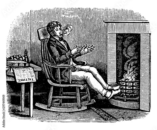 He That Is Warm, Thinks All Are, vintage illustration