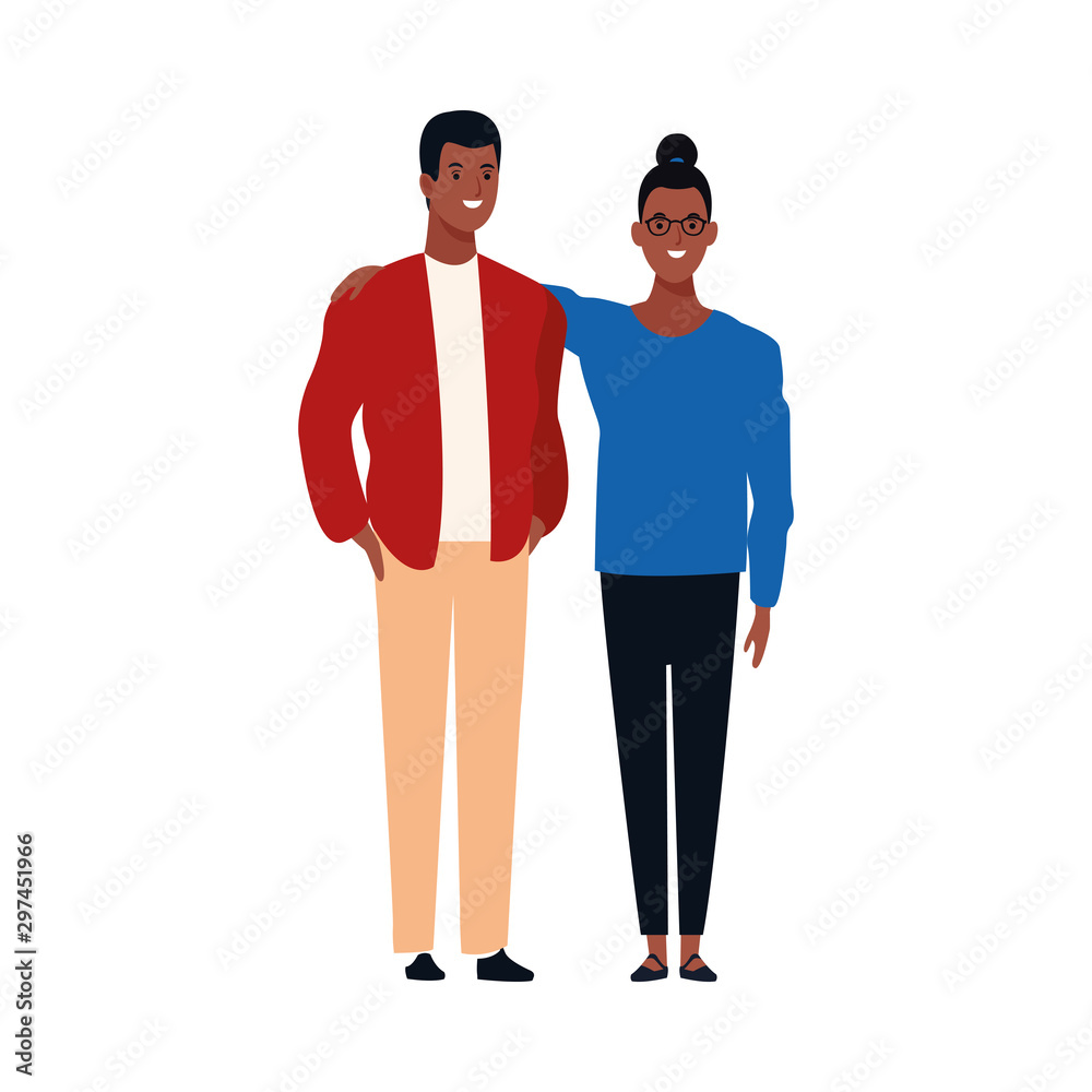 Fototapeta premium cartoon couple standing, flat design