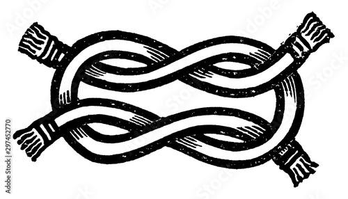Bourchier Knot, vintage illustration.