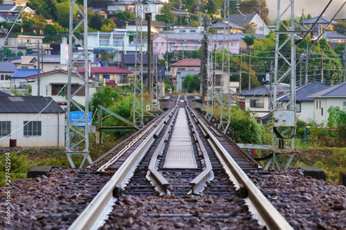 ローカル線の鉄橋と無人駅