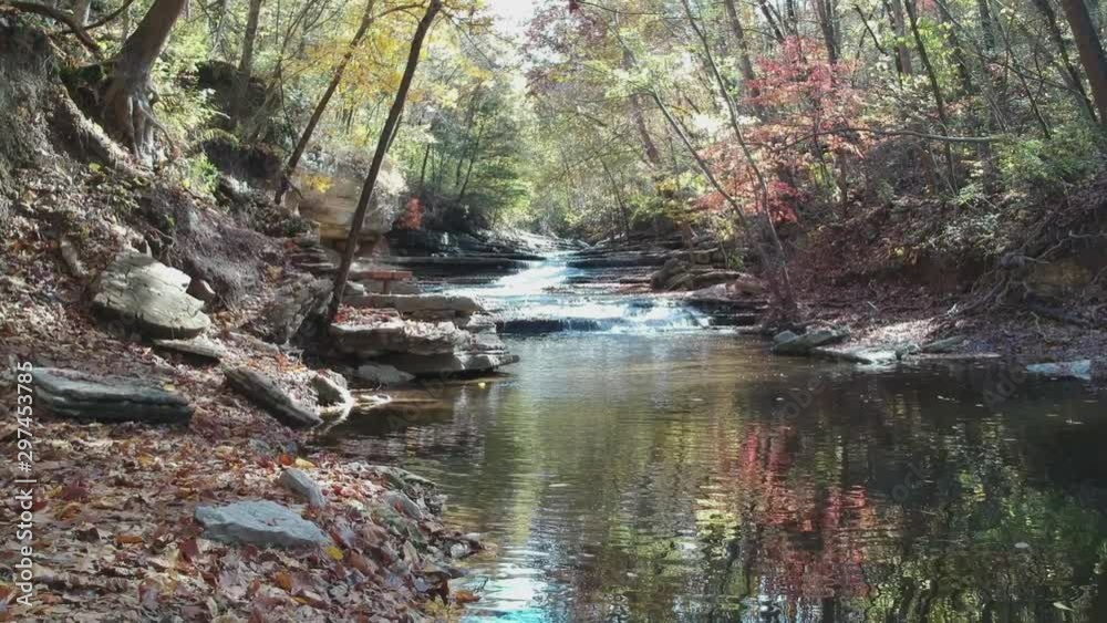 river in the forest, Tanyard Creek Nature Trail, autumn foliage river, Bella Vista, Northwest Arkansas Natural State