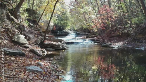 river in the forest, Tanyard Creek Nature Trail, autumn foliage river, Bella Vista, Northwest Arkansas Natural State