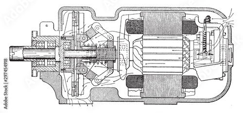 Dynamo, vintage illustration.